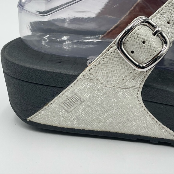 Fitflop Women’s Size 8 The Skinny Deluxe Silver Thong Sandals Shoes Cushioned - Picture 5 of 12